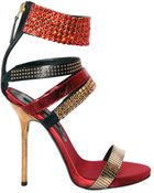 Diego Dolcini Swarovski and Studs Sandals - Lyst