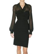 Preen By Thornton Bregazzi Georgette Bustier Shirt Dress - Lyst