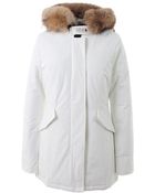 Woolrich Fur Trim Hooded Coat - Lyst