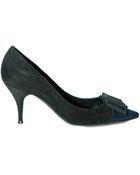 Giambattista Valli 70mm Suede Silk Satin Toe Pumps - Lyst