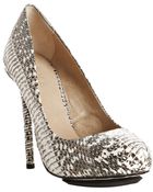 L.a.m.b. Black Embossed Leather Prissy Platform Pumps - Lyst