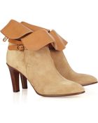 Chloé Suede and Leather Ankle Boots - Lyst