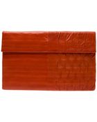 Heidi Mottram Eel Skin Pin Tuck Oversize Folded Clutch - Lyst