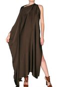 Lanvin Asymmetrical Long Washed Satin Dress - Lyst