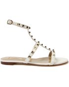 Valentino Studed Leather Ankle Sandals - Lyst