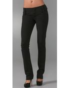 Alice + Olivia Olivia Slim Leg Pants with Wide Waistband - Lyst