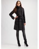 Burberry Belted Check Coat - Lyst