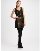 Elie Tahari Lace and Lamé Mini Skirt - Lyst