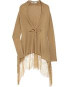 Valentino Lace-trimmed Wool-blend Cardigan - Lyst