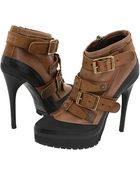 Burberry Leather and Suede Platform Ankle Boot - Lyst