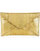 Michael Kors Metallic Python Envelope Clutch - Lyst