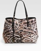 Jimmy Choo Scarlet Exotic Print Coated Canvas Tote - Lyst