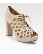 See By Chloé Suede Cutout Ankle Boots - Lyst