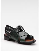 Proenza Schouler Lace-up Leather Sandals - Lyst