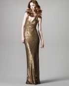 David Meister Signature Sequined Halter Gown - Lyst