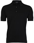 John Smedley Black Milo Cotton Polo Neck - Lyst