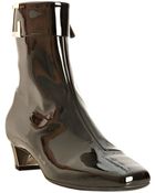 Gucci Black Patent Leather Square Toe Ankle Boots - Lyst