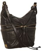 Kooba Black Leather Hunter Zipper Detail Shoulder Bag - Lyst