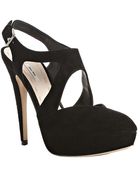 Miu Miu Black Suede Platform Pumps - Lyst