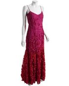 Theia Fuchsia Beaded Paillette Long Dress - Lyst
