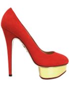 Charlotte Olympia Calf Velvet Dolly Court Shoes - Lyst