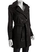 DKNY Black Cotton Blend Christina Zip Sleeve Trench - Lyst