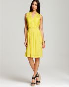 Tory Burch Isobel Cotton/silk Voile Ruched Dress - Lyst