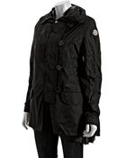 Moncler Black Nylon Blend Sora Funnel Neck Hooded Jacket - Lyst