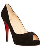 Christian Louboutin Black Suede Very Prive 120 Pumps - Lyst