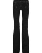 Balmain Ribbed-panel Low-rise Flared Jeans - Lyst