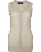 Dolce & Gabbana Button-down Sleeveless Cashmere Sweater - Lyst