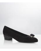 Salvatore Ferragamo Vara C Suede Pump - Lyst