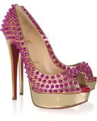 Christian Louboutin Lady Peep Spikes 150 Leather Pumps - Lyst