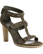 Gucci Military Suede Studded Sigourney Sandals - Lyst
