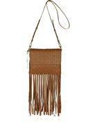 DKNY Fringed Basketweave Leather Shoulder Bag - Lyst