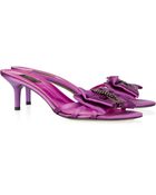 Sonia Rykiel Crystal and Bow-embellished Satin Sandals - Lyst