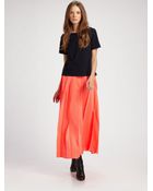 Cacharel Long Pleated Skirt - Lyst