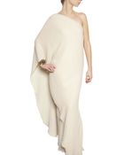 Lanvin Washed Silk Crepe Long Dress - Lyst