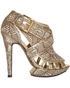 Nicholas Kirkwood 120mm Metallic Embroidered Sandals - Lyst