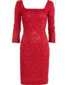 L'Wren Scott Square Neck Lace Dress - Lyst