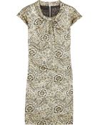 Burberry Prorsum Metallic Cotton-blend Floral Jacquard Dress - Lyst