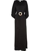Halston Heritage V-neck Silk-satin Gown - Lyst