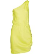 Halston Heritage Silk-blend Satin One-shoulder Dress - Lyst