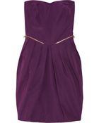 See By Chloé Pleated Strapless Cotton-blend Dress - Lyst