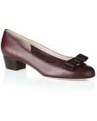Ferragamo Vara Leather Shoe - Lyst