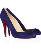 Christian Louboutin Lavalliere 100 Suede Pumps - Lyst