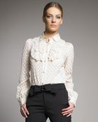 RED Valentino Dotted Blouse with Bib - Lyst