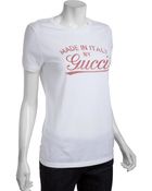Gucci White Cotton Graphic T-shirt - Lyst