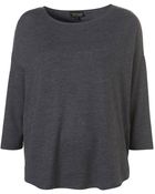 Topshop Oversized Half Sleeve Tee - Lyst