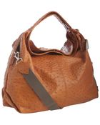Furla Pumpkin Ostrich Embossed Elisabeth Crossbody Tote - Lyst
